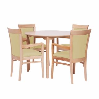 Padbury Round Pedestal Dining Set in Zest Hay Vinyl - 36" Table