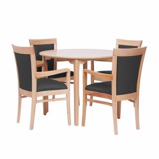 Padbury Round Pedestal Dining Set in Zest Graphite Vinyl - 36" Table