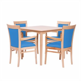 Padbury Square Dining Set in Zest Electric Blue Vinyl - 40" Table