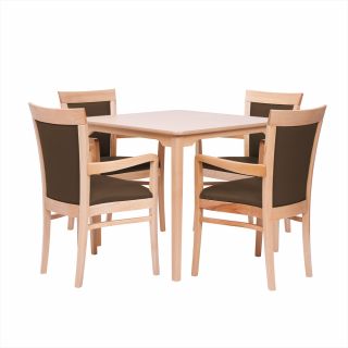 Padbury Square Dining Set in Zest Mushroom Vinyl - 36" Table