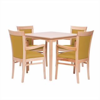 Padbury Square Dining Set in Zest Mustard Vinyl - 36" Table