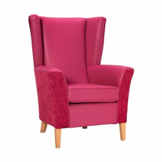 Linwood High Back Chair in Edison Orchid & Darcy Cerise
