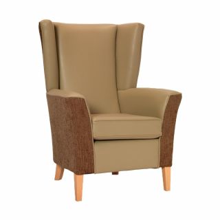 Linwood High Back Chair in Sand & Darcy Mocha