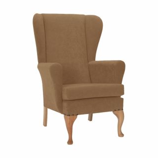 Leckford High Back Chair in Libra Brown Soft Feel