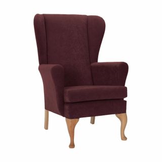 Leckford High Back Chair in Libra Garnet Soft Feel