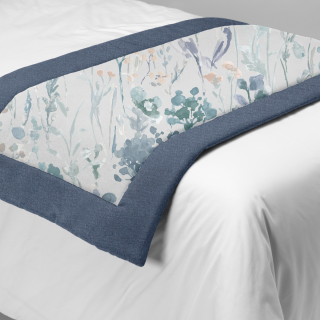 Refreshing Blue Long Padded Bed Runner