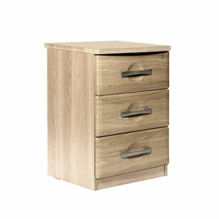 Somerset 3 Drawer Bedside Table in Sonoma