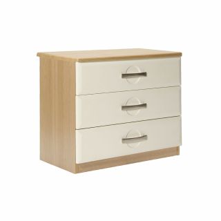 Somerset 3 Drawer Chest in Lissa Oak with Cream Fronts