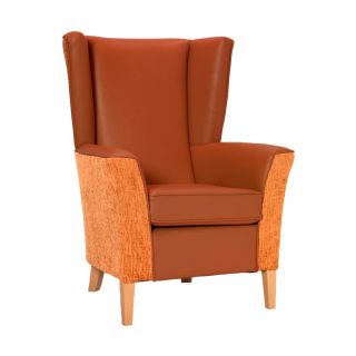 Linwood High Back Chair in Tan & Darcy Spice