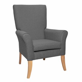 Tangley High Back Non Wing Chair in Alba Taupe