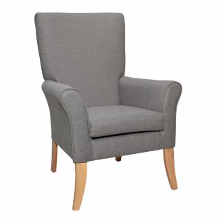 Tangley High Back Non Wing Chair in Alba Pewter
