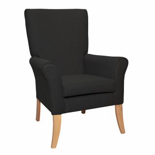 Tangley High Back Non Wing Chair in Alba Noir