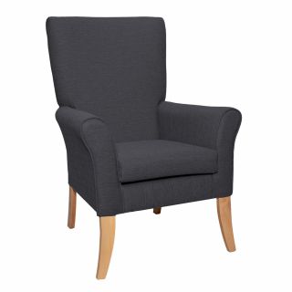 Tangley High Back Non Wing Chair in Alba Graphite