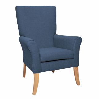Tangley High Back Non Wing Chair in Alba Peacock