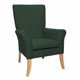Tangley High Back Non Wing Chair in Alba Emerald