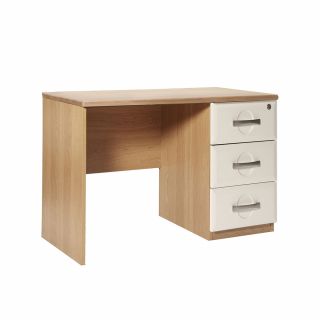 Somerset 3 Drawer Dressing Table in Lissa Oak with Cream Fronts