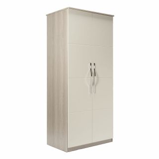 Winscombe 2 Door Wardrobe in Grey Oak with Cream Fronts