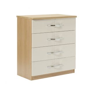Winscombe 4 Drawer Chest in Lissa Oak with Cream Fronts