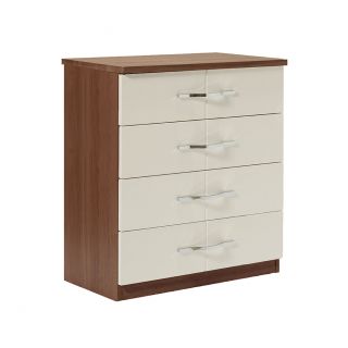 Winscombe 4 Drawer Chest in Walnut with Cream Fronts 