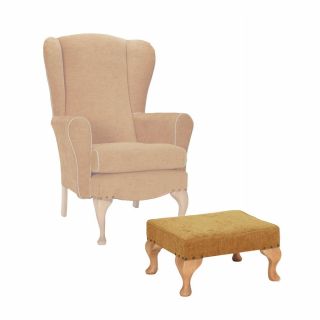 Queen Anne Foot Stool in Antique Gold Soft Feel