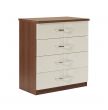 Winscombe 4 Drawer Chest in Walnut with Cream Fronts 