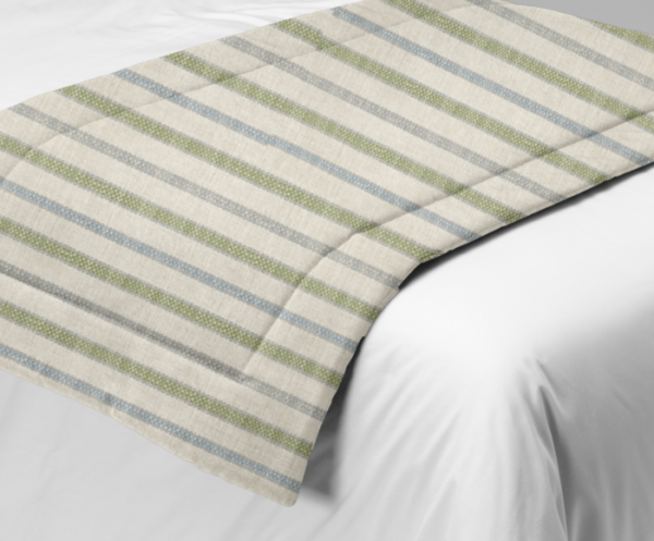 Long Padded Bed Runner in KAI Shadwell Apple